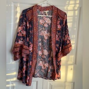 Matilda Jane Floral Kimono - Navy and Pink